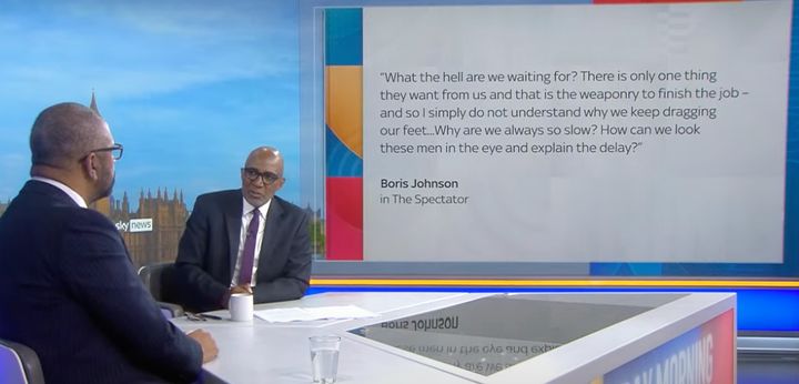 James Cleverly was showed Johnson's comments on Sky News