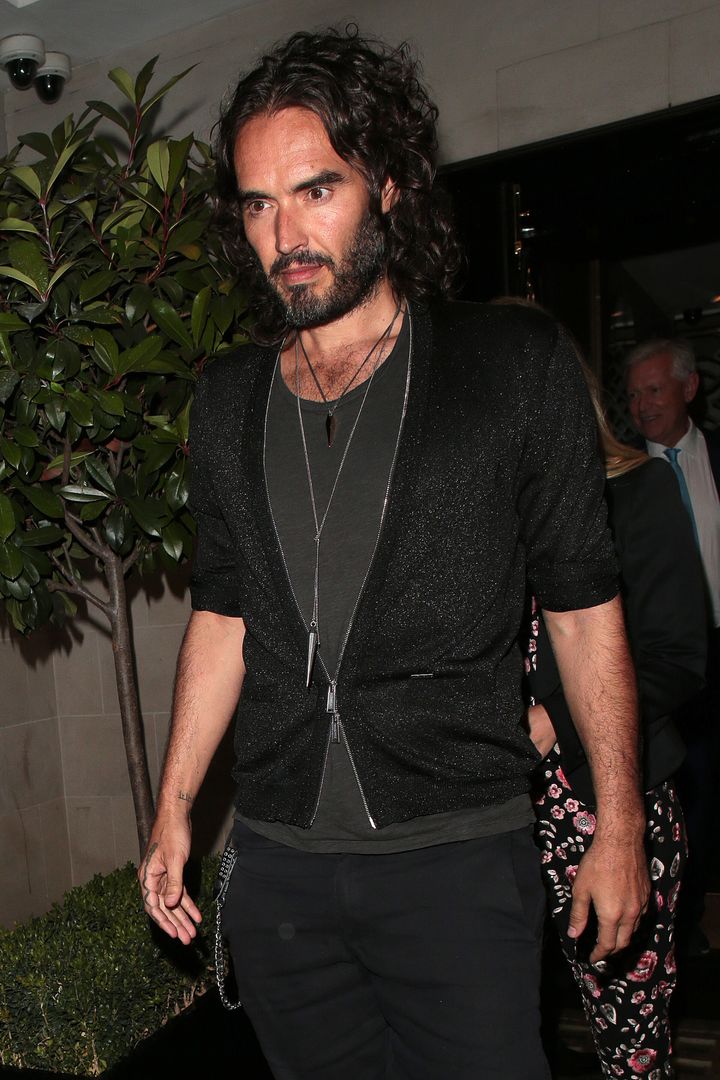 Russell Brand at a party in 2017