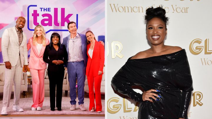 "The Talk" (left) and "The Jennifer Hudson Show," hosted by actor and singer Jennifer Hudson (right), will not be returning for their new seasons, reversing previous plans to resume production without their striking writers.