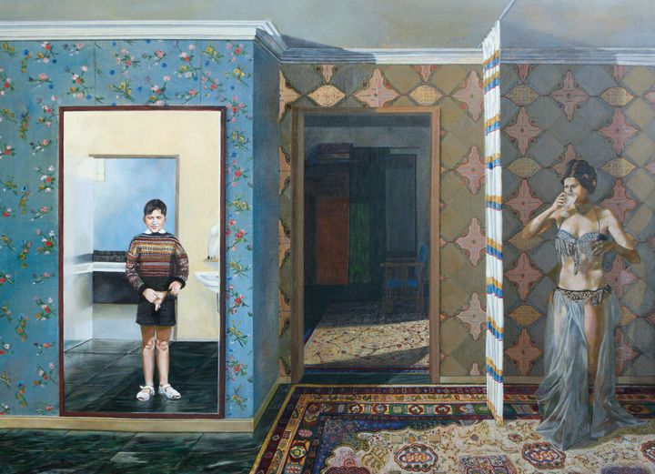 Γιώργος Χατζημιχάλης, Σοράγια, 1976, λάδι σε μουσαμά, 110 x 150 εκ., συλλογή του καλλιτέχνη.