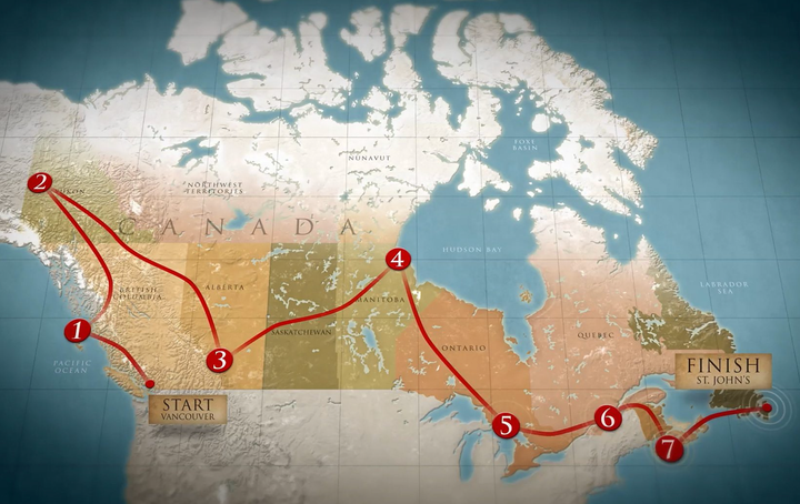 The route for Race Across The World season three