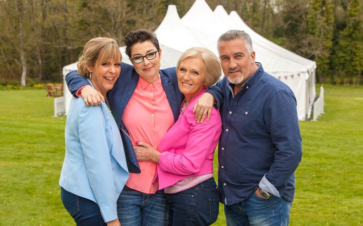 Paul Hollywood with Mel and Sue and Mary Berry