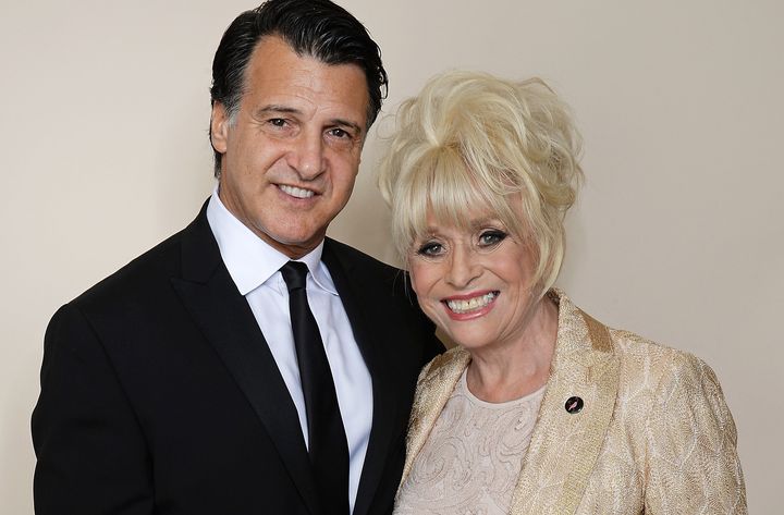Barbara Windsor (R) and Scott Mitchell pictured in 2015
