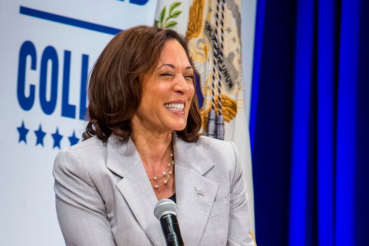 Vice President Kamala Harris says the Biden administration is taking the first steps toward removing medical bills from people's credit scores.