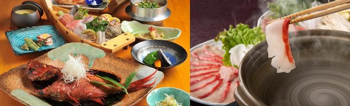 シティ&レジャーカテゴリ1位 静岡県「伊豆・伊東 金目鯛の宿 こころね」の夕食（一例）