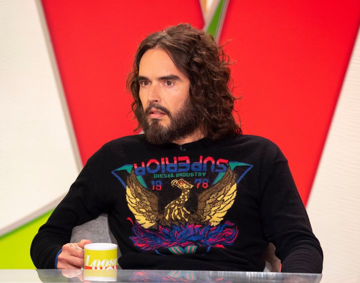 Russell Brand on the set of Loose Women in 2018