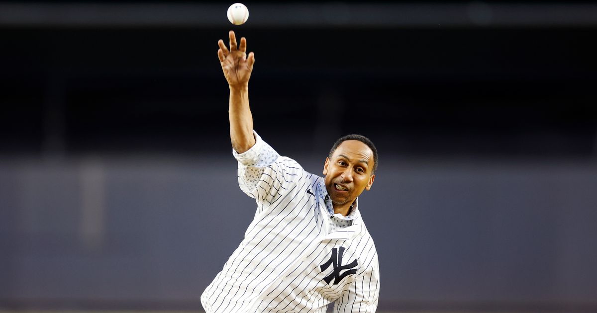 Stephen A. Smith Talks Good Sport However Flubs Ceremonial First Pitch For Yankees