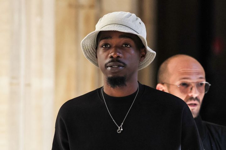 French rapper Mohamed Sylla, aka MHD, arrives at Paris' Palais de Justice courthouse on Sept. 4. He was sentenced to 12 years in jail on Saturday.