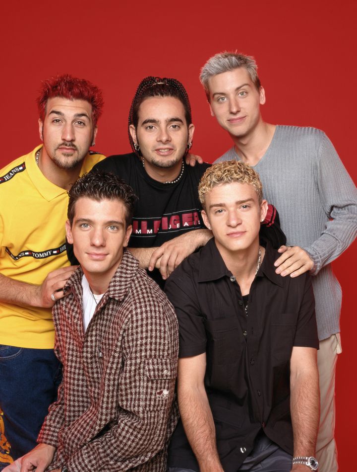 Justin and his bandmates pictured in 2000