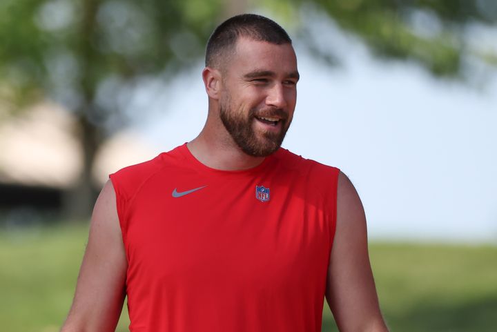 Travis Kelce pictured in July 2023