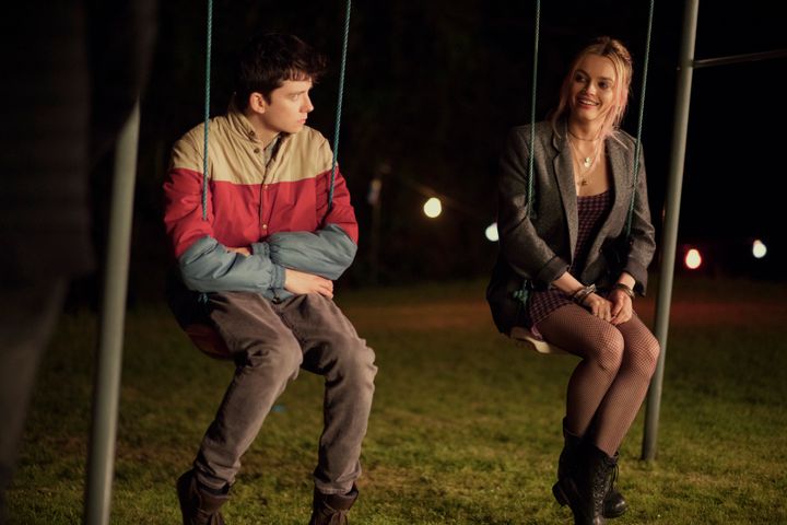 Asa Butterfield and Emma Mackey as Otis and Maeve