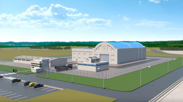A rendering of Kairos Power's proposed test reactor facility in the East Tennessee Technology Park in Oak Ridge, Tennessee.