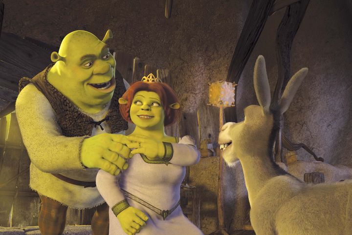 Shrek, Fiona and Donkey as seen in Shrek 2