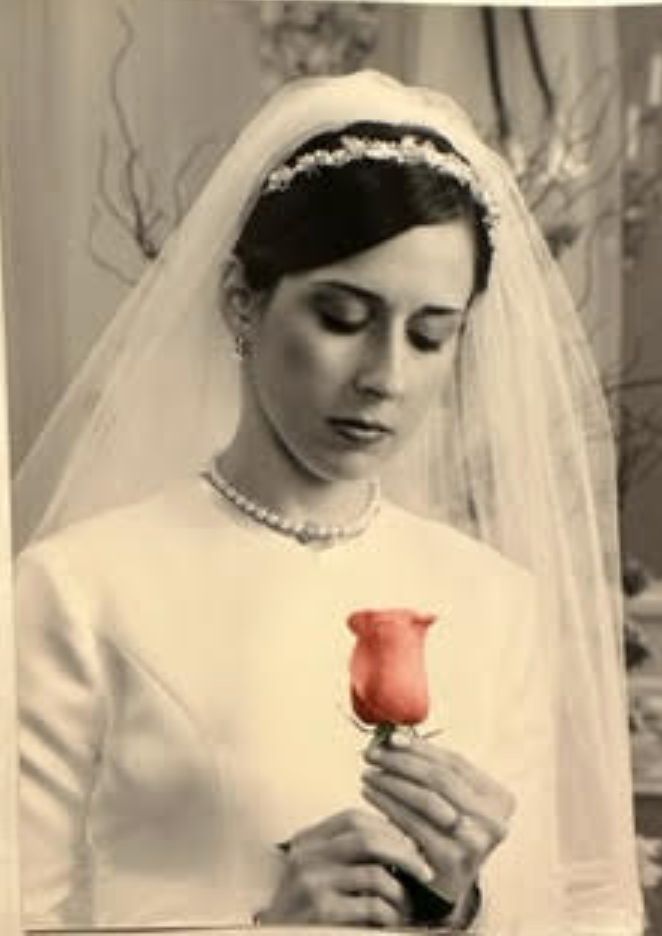The author on her wedding day at age 19.