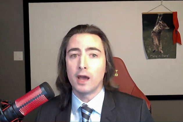 Keith Gill testifying during a virtual hearing on GameStop in Washington, in February 2021