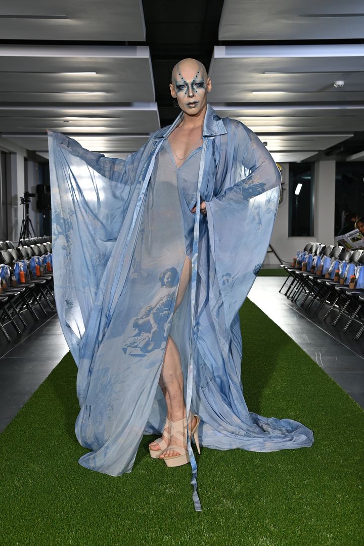Cheddar Gorgeous at London Fashion Week in February 2023