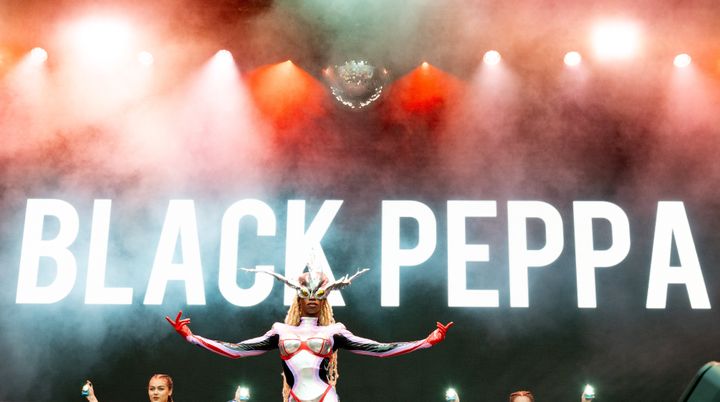 Black Peppa on stage at Manchester Pride