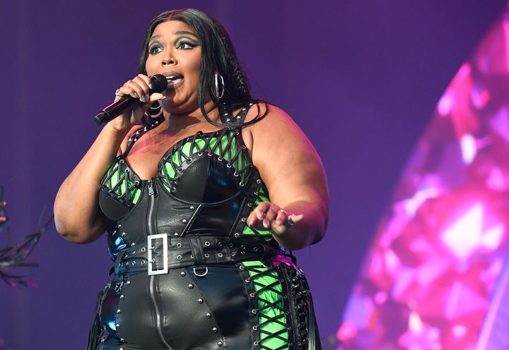 Lizzo on stage earlier this year