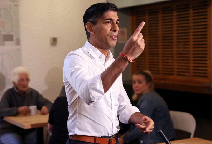 Britain's Prime Minster Rishi Sunak speaks during an interview during a visit to Wormley Community Centre in Broxbourne, north of London on September 25, 2023. (Photo by HOLLIE ADAMS / POOL / AFP) (Photo by HOLLIE ADAMS/POOL/AFP via Getty Images)