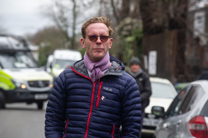 Laurence Fox pictured at a Drag Queen Story Hour protest earlier this year