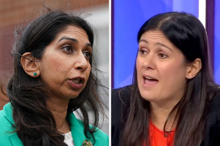 Suella Braverman's (L) recent comments on migration were roasted by Lisa Nandy on BBC Question Time