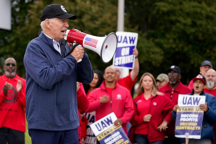 President Joe Biden visited a UAW picket line in Michigan.