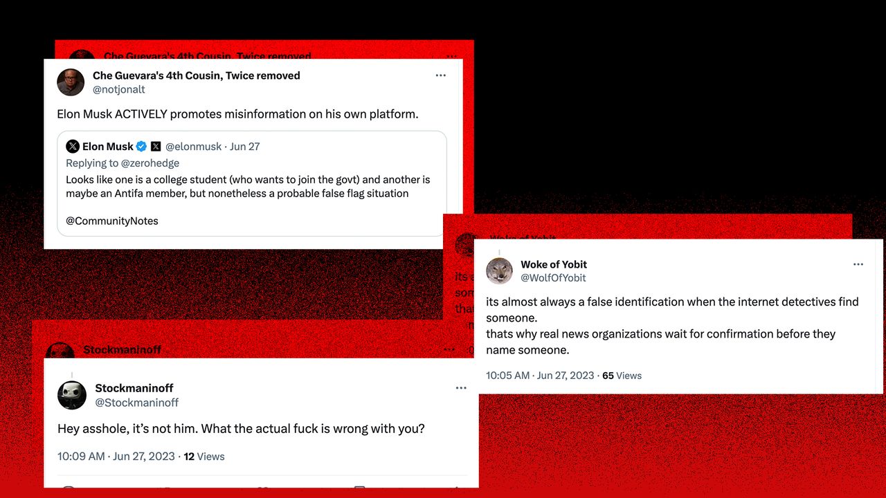 Dozens of users on X replied to Elon Musk urging him to stop spreading disinformation.