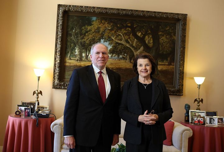 Obama aide John Brennan (left) committed to supporting Feinstein's investigation into the CIA torture program but then spent months challenging the probe and her efforts to release its findings.
