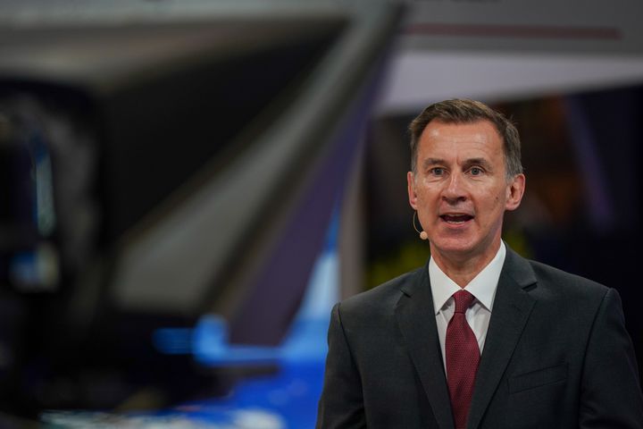 Jeremy Hunt being interviewed at the Tory conference.