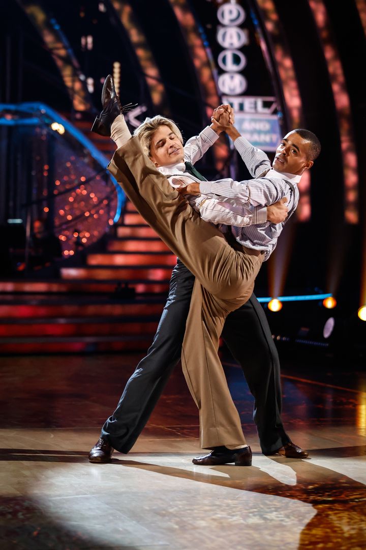 Layton shows off his moves on the Strictly dance floor