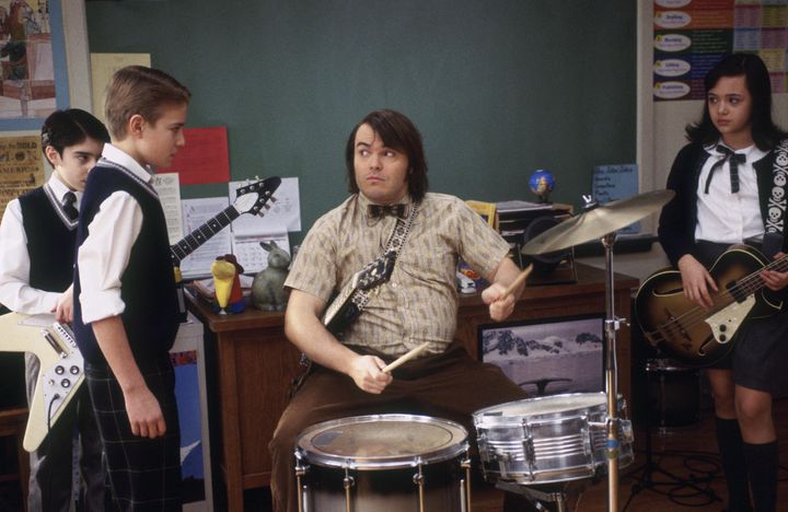 Jack Black jamming with his School Of Rock co-stars