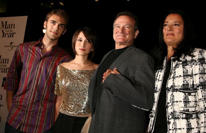 Jared Silver, Zelda Williams, Robin Williams and his wife Marsha Garces Williams in 2006