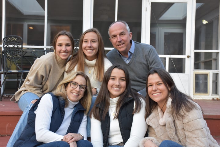 The author with her husband and daughters.