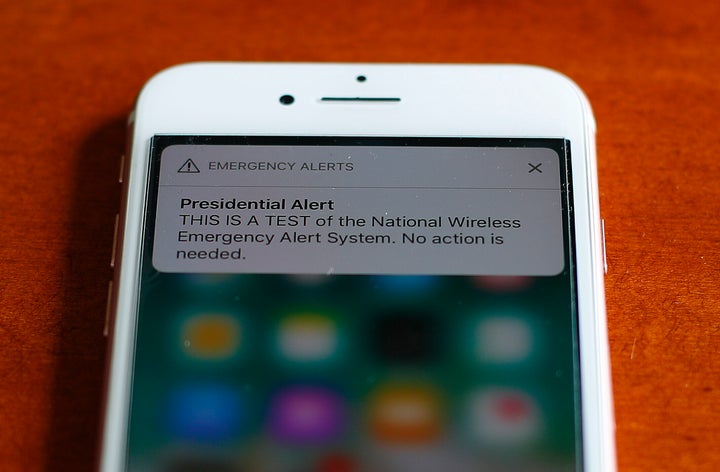 The first test of the national wireless emergency system by the Federal Emergency Management Agency on Oct. 3, 2018.