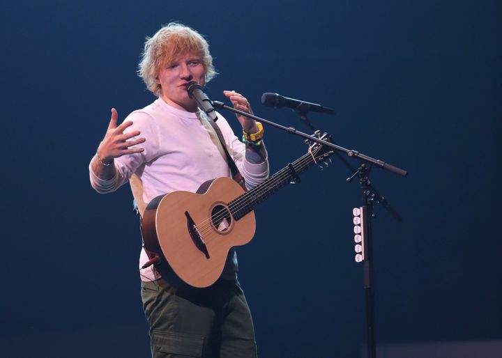Ed Sheeran on stage last month