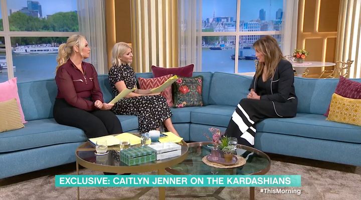 Caitlyn speaking to Josie Gibson and Holly Willoughby on This Morning