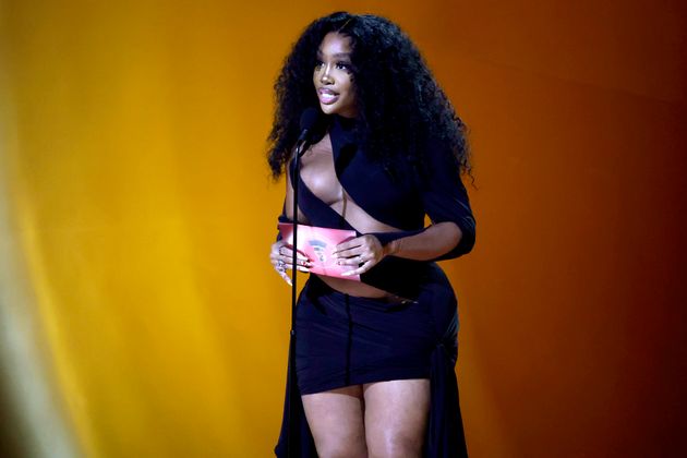 SZA on stage at the Grammys earlier this year