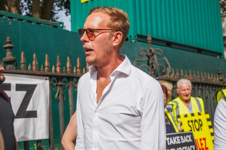 Laurence Fox at a protest about Ulez last month