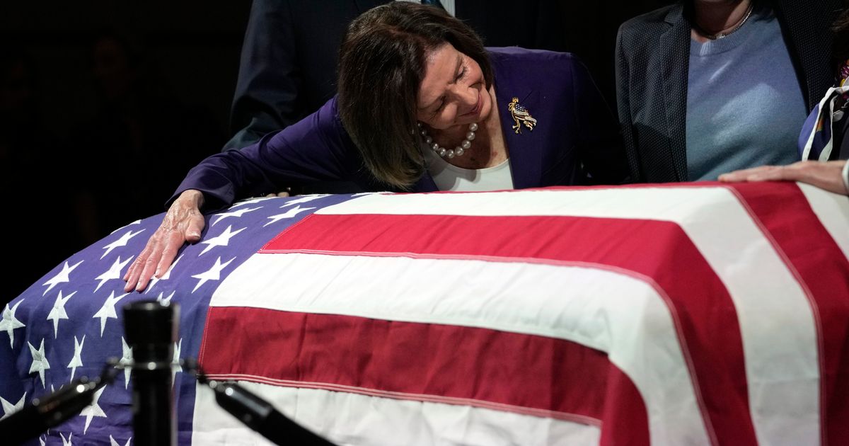 Nancy Pelosi Embraces Dianne Feinstein's Casket In Emotional Moment