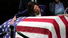 Nancy Pelosi Embraces Dianne Feinstein’s Casket In Emotional Moment