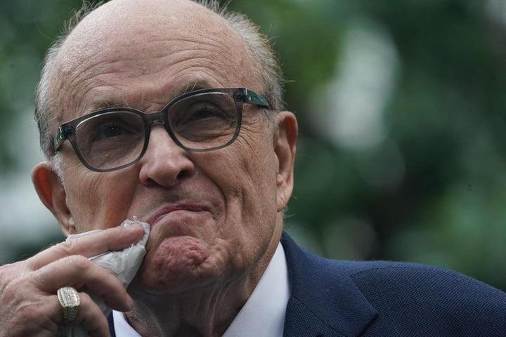 Rudy Giuliani attends a remembrance ceremony for the Sept. 11, 2001, terrorist attacks in New York City in 2023.