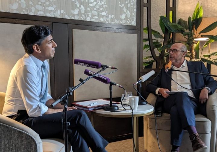 Rishi Sunak was interviewed by Nick Robinson after making his conference speech.