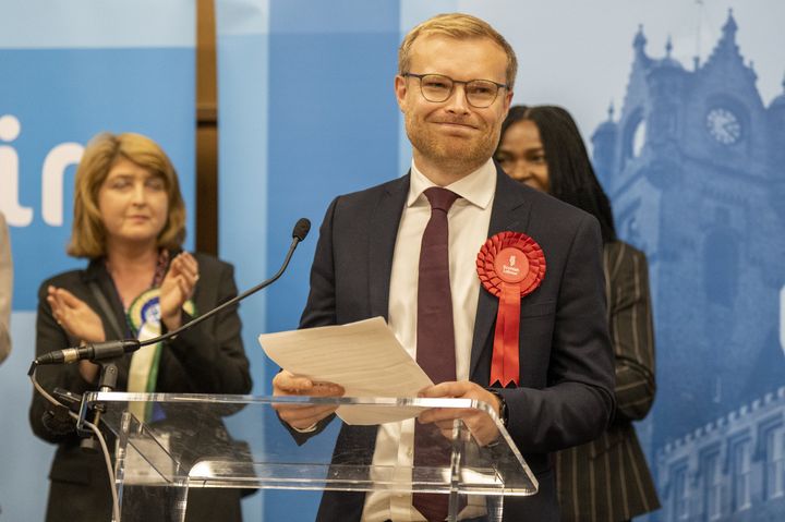 Labour's Michael Shanks after winning the Rutherglen and Hamilton West by-election.