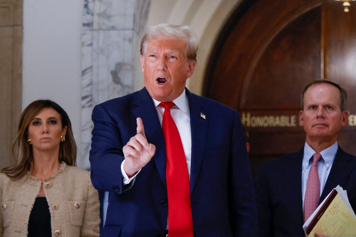 why is today ghostbusters day Donald Trump speaks to the media during the third day of his civil fraud trial in New York.