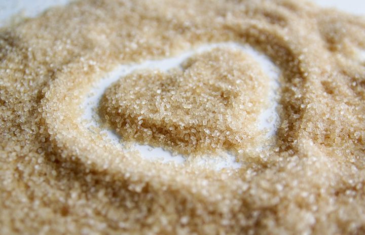 Brown sugar, heart shaped