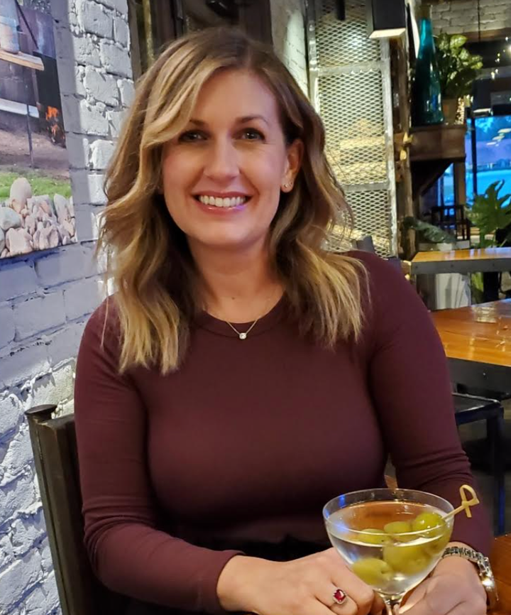 The author on a moms' night out. "This was just one of the ways I busied myself to avoid some of the hard feelings and anxieties I was dealing with," she writes.