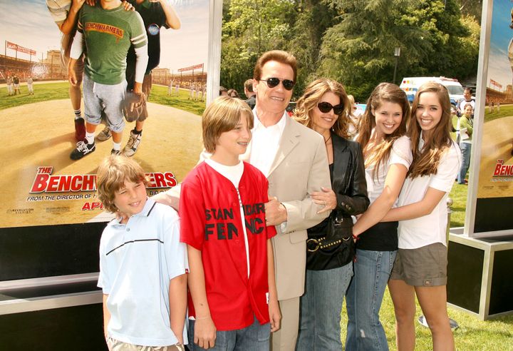Arnold Schwarzenegger, Maria Shriver and family (Photo by Jeffrey Mayer/WireImage)