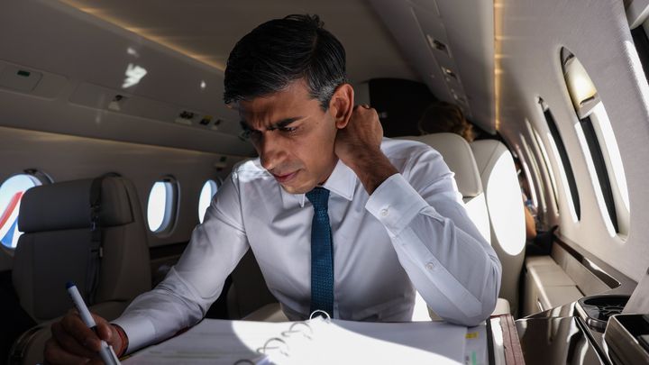 Rishi Sunak on his private jet