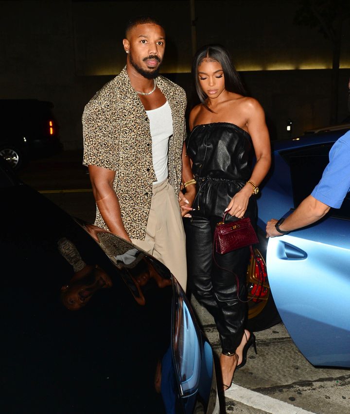 Michael B. Jordan and Lori Harvey are photographed on Aug. 20, 2021, in Los Angeles.