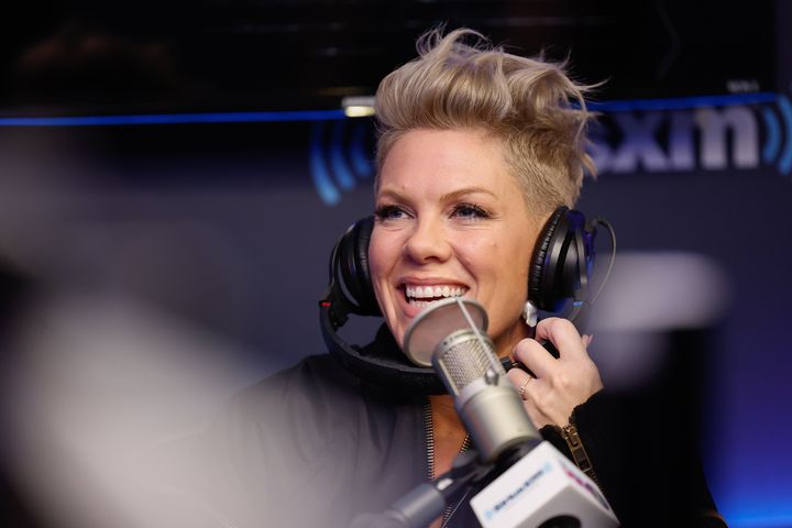 Pink is pictured at SiriusXM Studios on Feb. 22 in New York City.